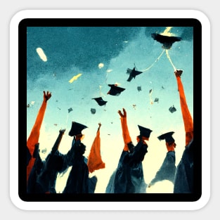 Congratulations Graduate - throw that cap into the air Sticker